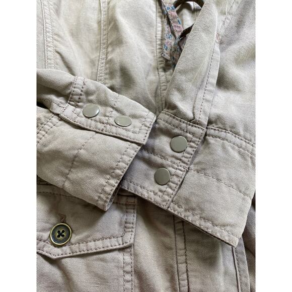 Daughters of the liberation Military Anorak Utility Cargo Jacket 8 Cotton Linen - Picture 10 of 11